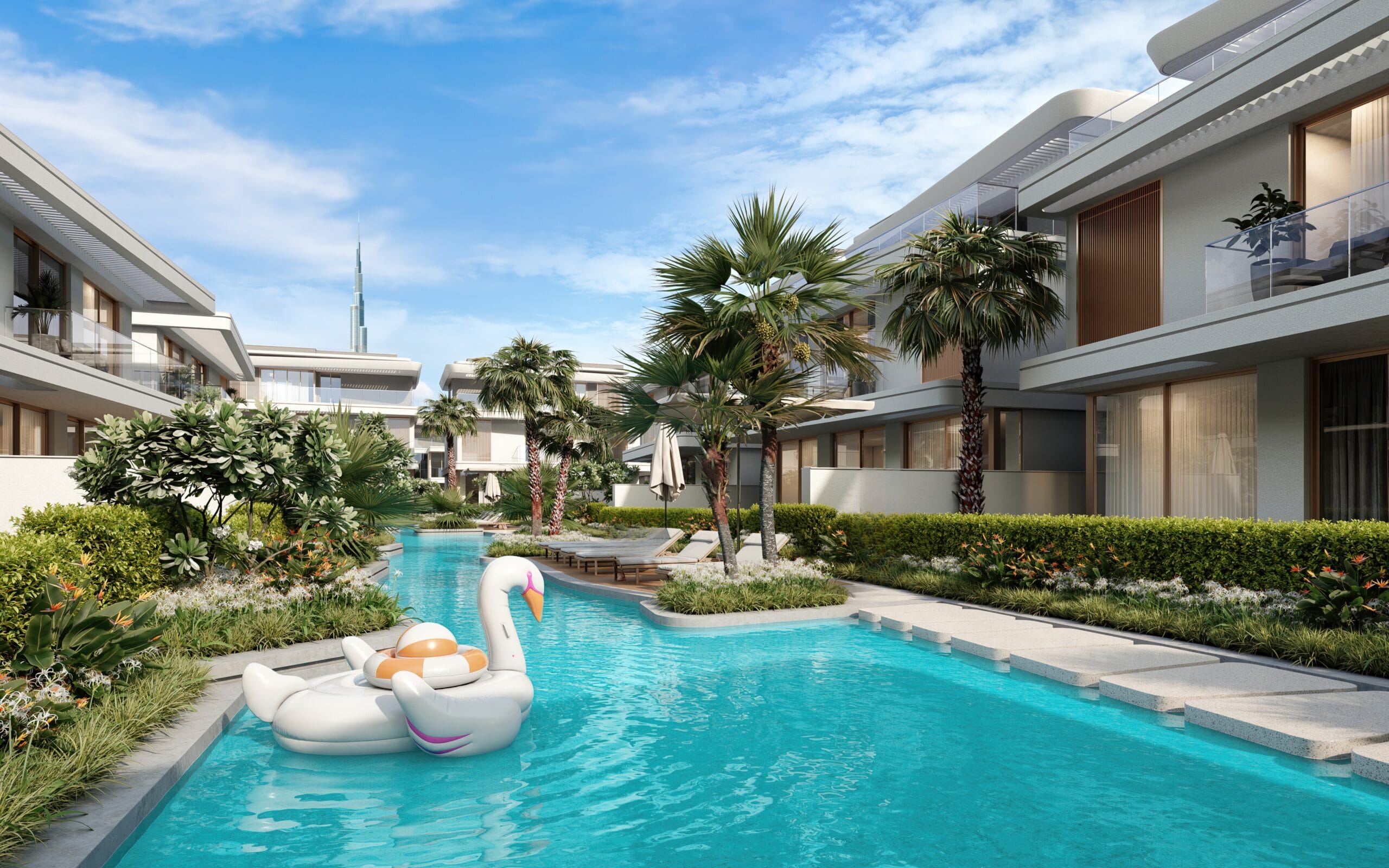 Relax and soak up the sun poolside at the luxurious 100m temperature controlled lazy river.