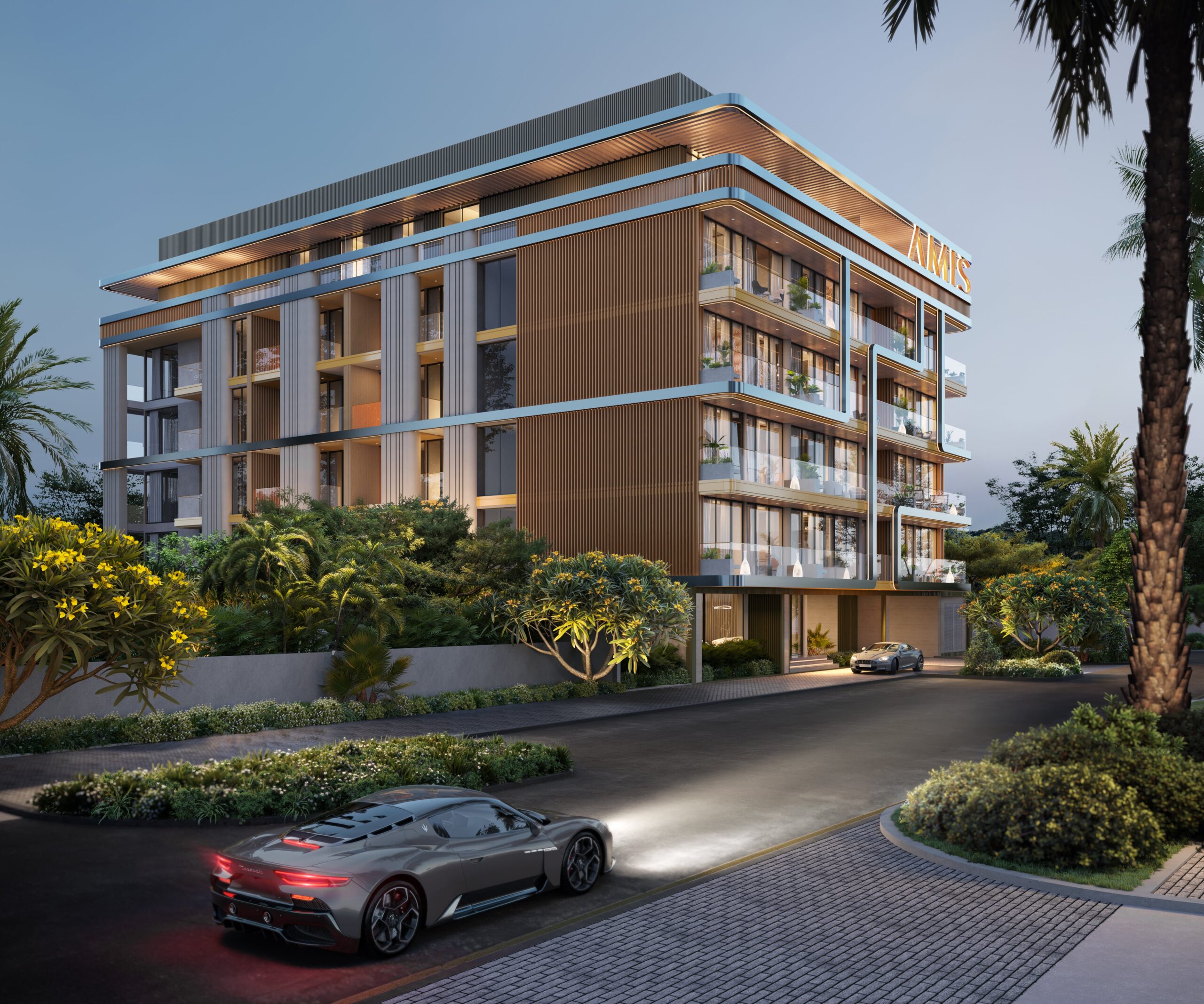 Derby Heights at dusk in District 11, Meydan