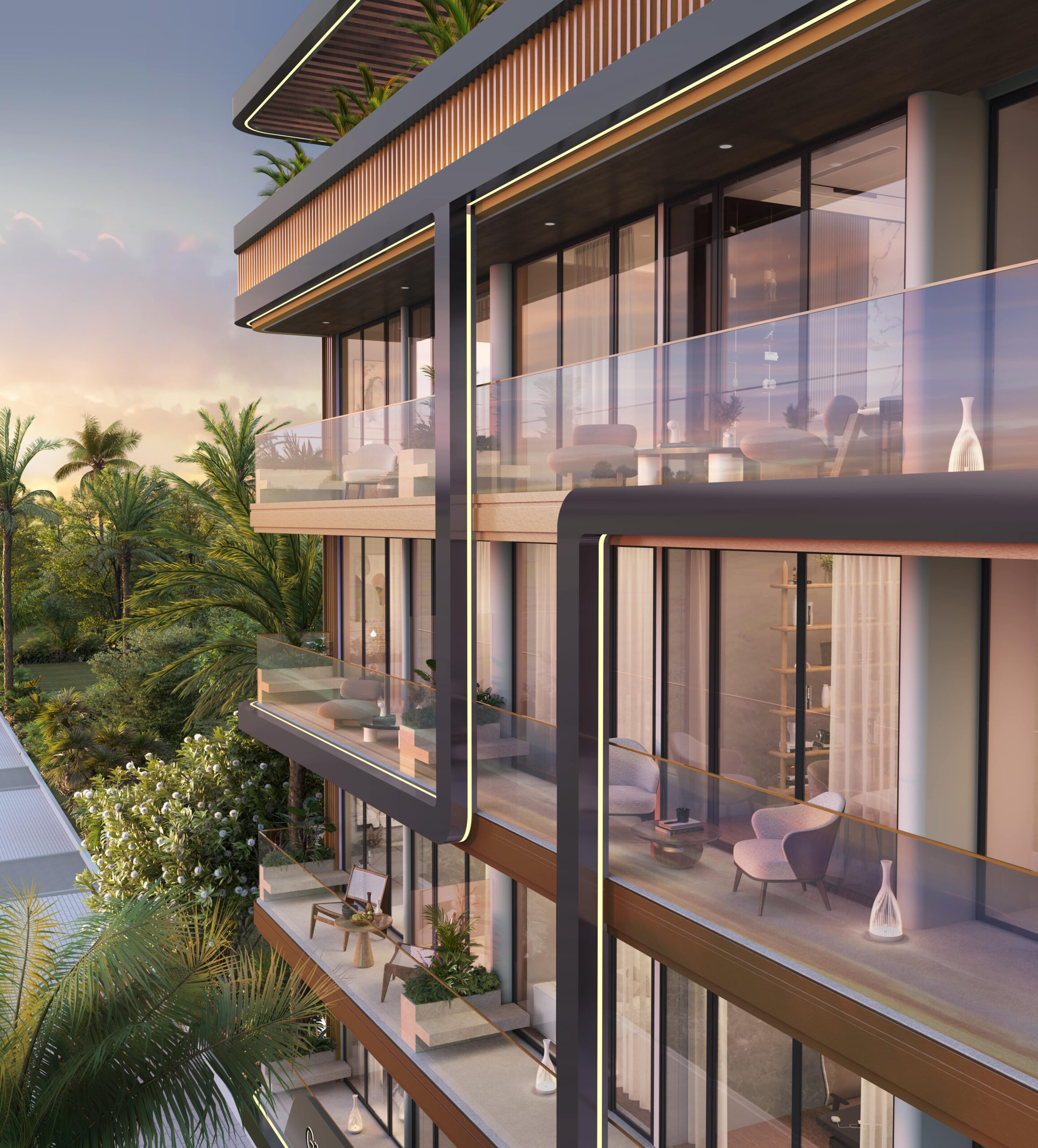 Balconies with timber detailing