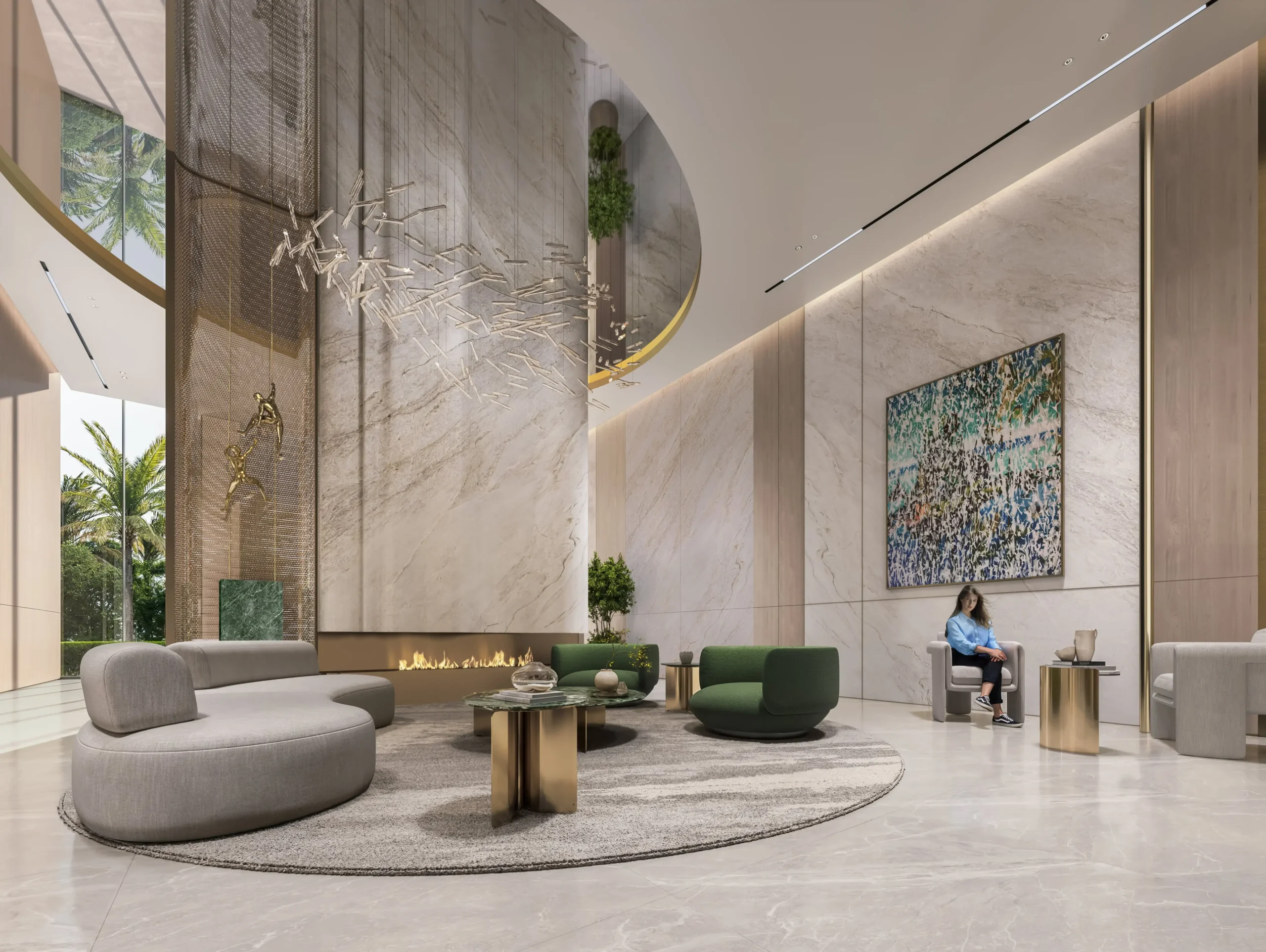 Double-height entrance lobby