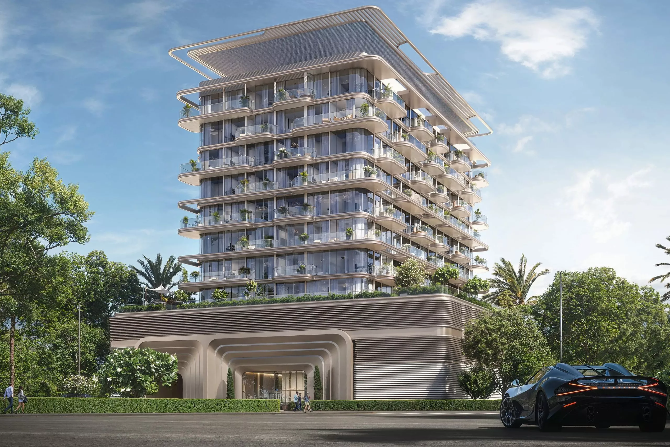 The Tides tower by day