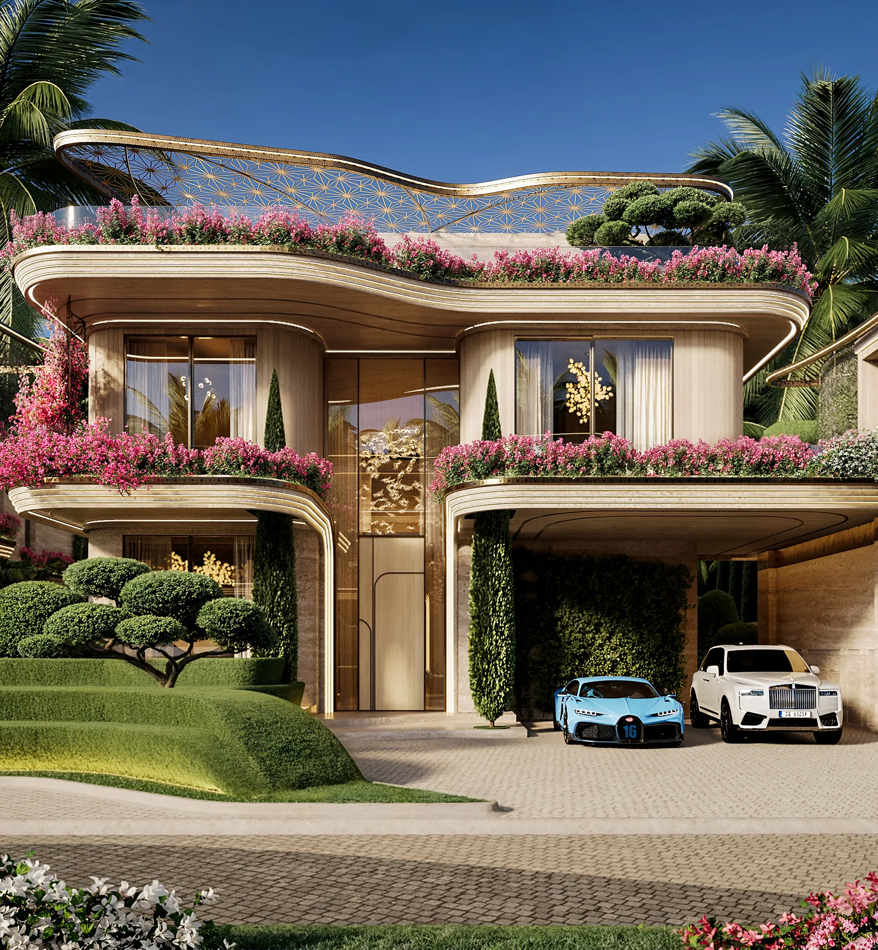 Fleurs de Jardin mansion, front elevation