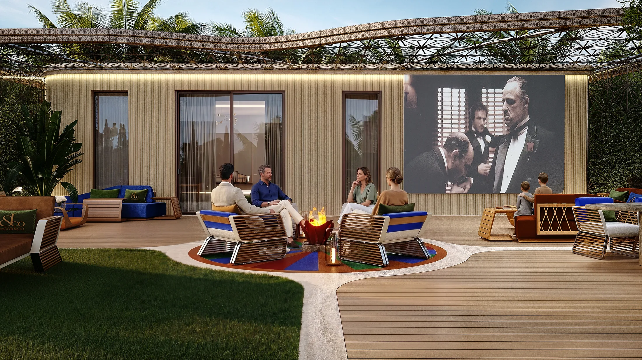 Mansion rooftop terrace