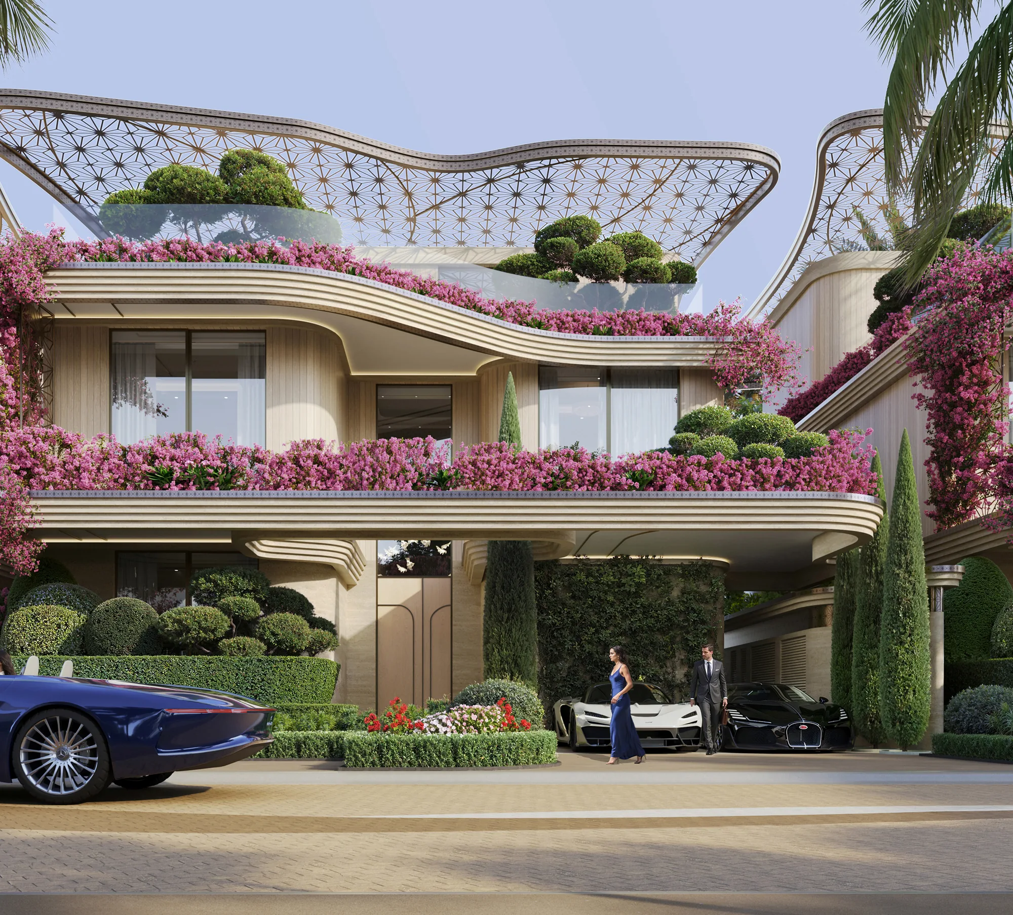 Villa entrance and porte cochère